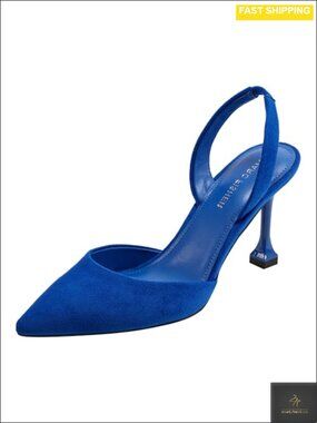 Women's Pointy Toe Slingback Dress Pumps High Heel Faux Suede